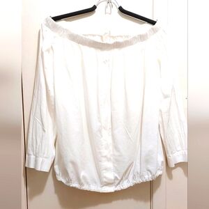 White Off-Shoulder Top              Boho, Festival-Ready Top
